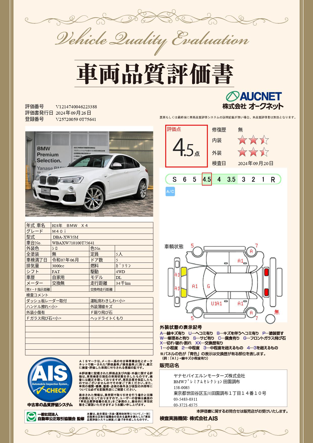 品質評価書